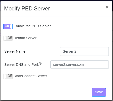 odify PED Server prompt