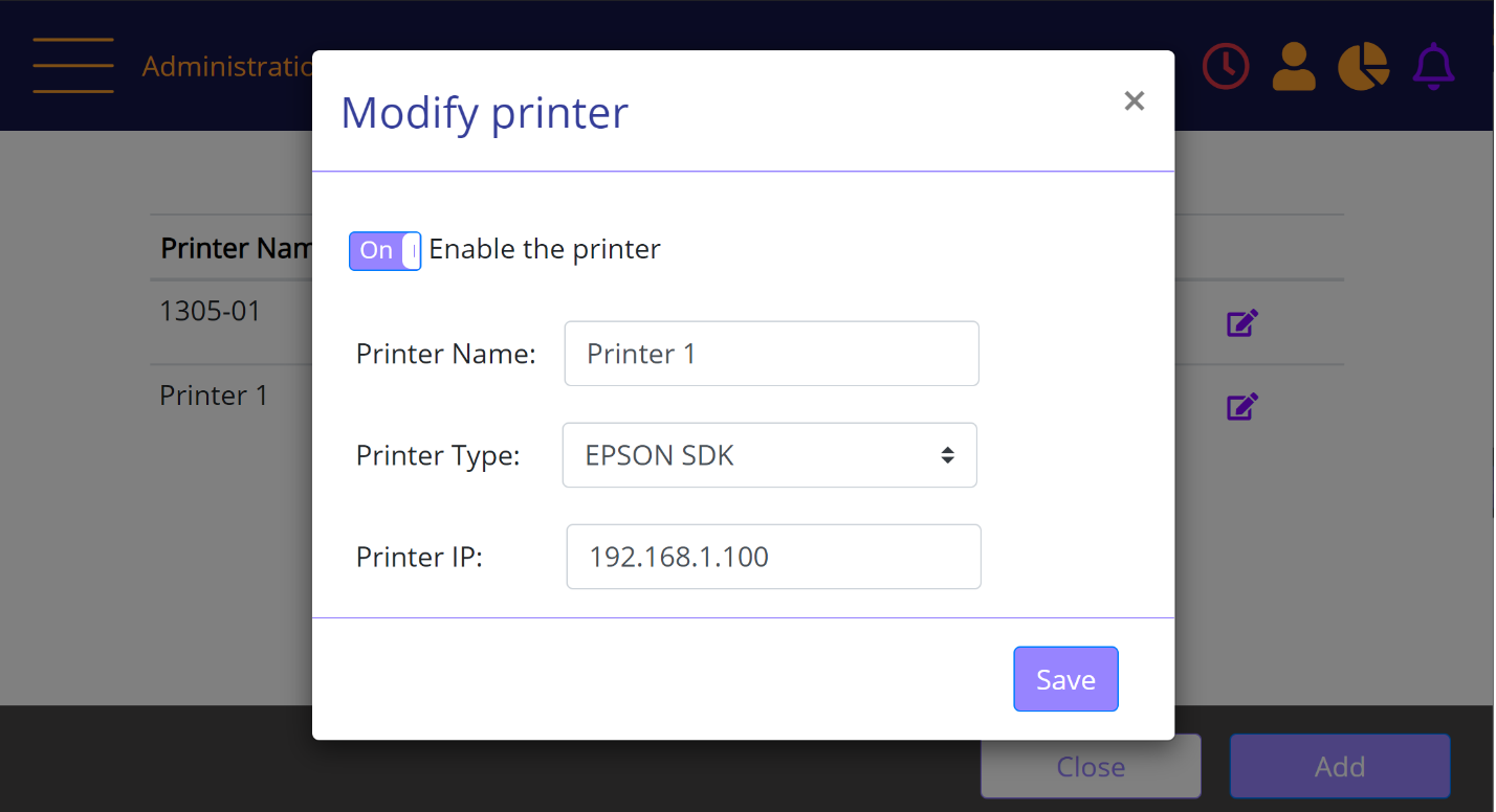 Update POS Printer Configuration