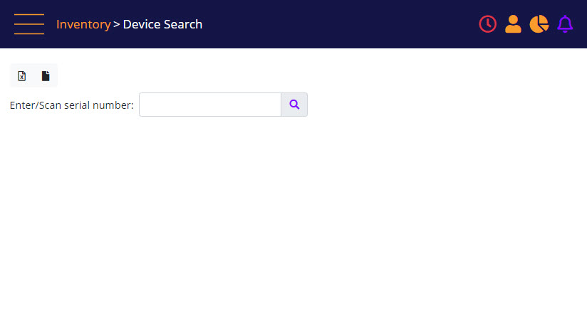 Device Search screen
