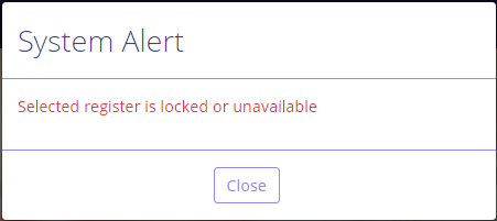Selected register is locked or unavailable prompt