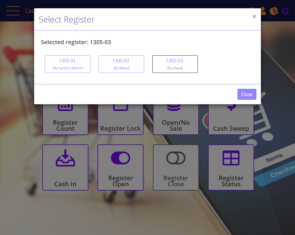 Select Register prompt