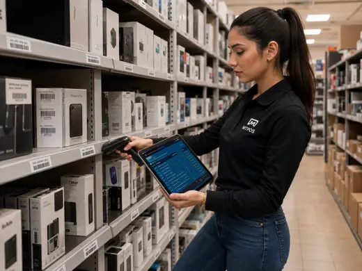 MTPOS inventory audit and cycle count screen with barcode scanning