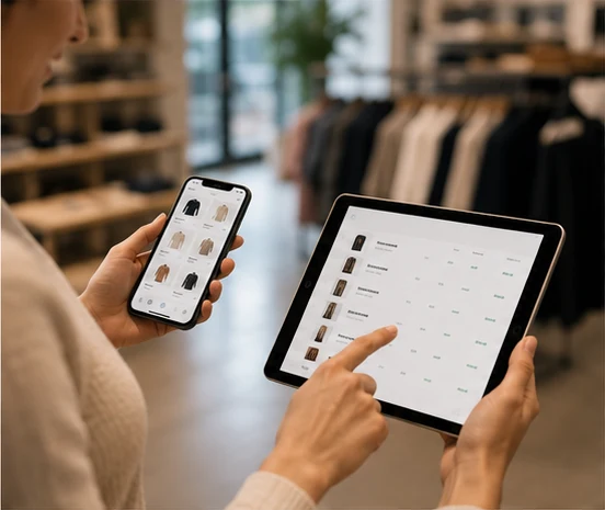 MTPOS mobile point of sale on phone and tablet
